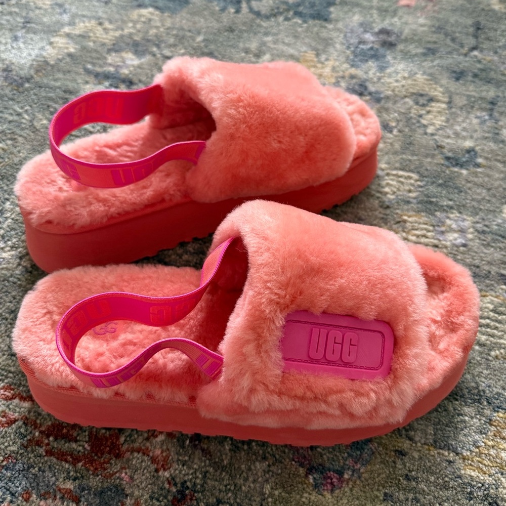 UGG Platform Pink Slide Sandals